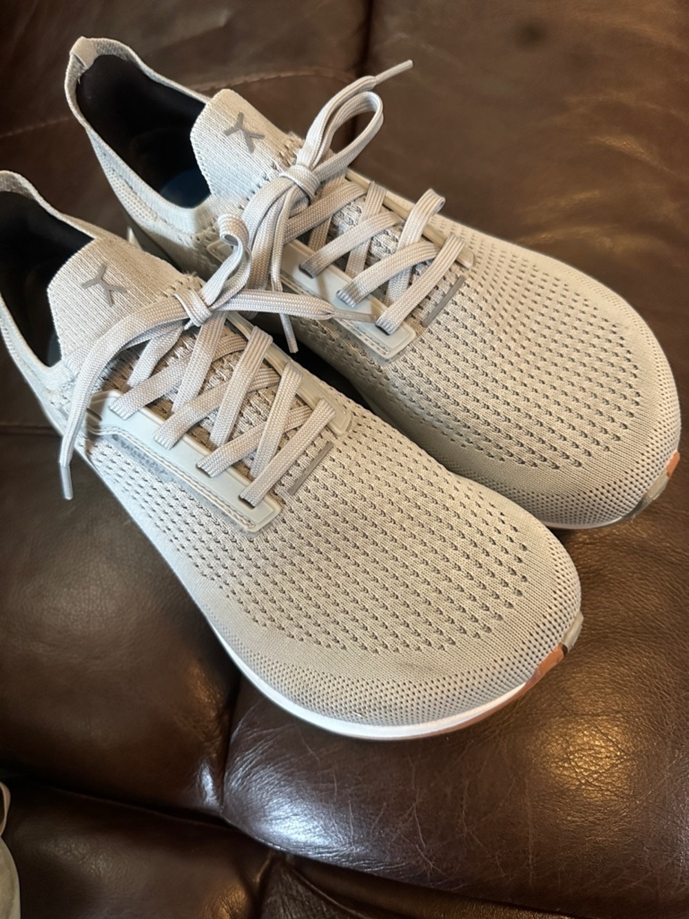 Light Gray Women's Knit Sneaker - Breathable Lace-Up Comfort - Picture 4 of 9